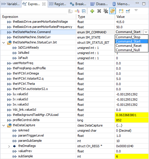 Interact with SwitcherGear using TI debug probe and the CCS debug tools.